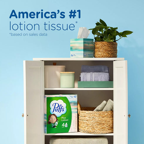 Puffs Plus Lotion Facial Tissues, 10 pk./124 tissues per box
